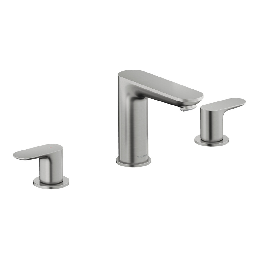 Duravit 3-Loch-Waschtischarmatur Wave Ausladung 129mm, Edelstahl gebürstet