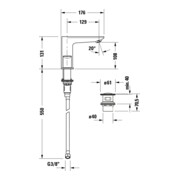 Duravit 3-Loch-Waschtischarmatur Wave Ausladung 129mm, schwarz matt-4