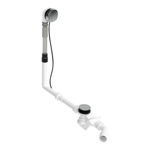 Duravit Ab-/Überlaufgarnitur Quadroval Bodenzuglänge 65cm, d= 5,2cm, chrom