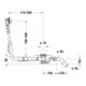Duravit Ab-/Überlaufgarnitur Quadroval Bodenzuglänge 85cm, d= 5,2cm, chrom