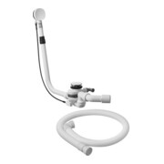 Duravit Ab-/Überlaufgarnitur Quadroval Bowdenzug 72,5cm, d 5,2cm, m Bodenz, chr