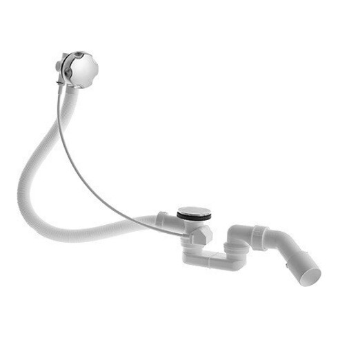 Duravit Ab-/Überlaufgarnitur Quadroval d 5,2cm, D-Griff rd m Griffmulden, chrom