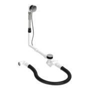 Duravit Ab-/Überlaufgarnitur Quadroval d 5,2cm, m flex. Ablaufschlauch, chrom