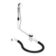 Duravit Ab-/Überlaufgarnitur Quadroval d 5,2cm, m flex. Ablaufschlauch, weiß