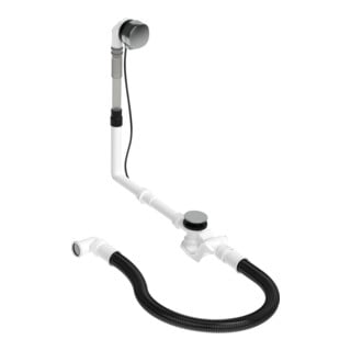Duravit Ab-/Überlaufgarnitur Quadroval d= 5,2cm, mit Wanneneinlauf, chrom