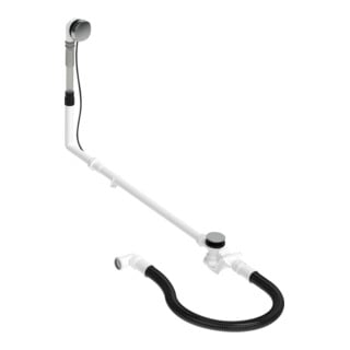 Duravit Ab-/Überlaufgarnitur Quadroval Zug 110, d 5,2cm, m flex Abl-Schl., chr
