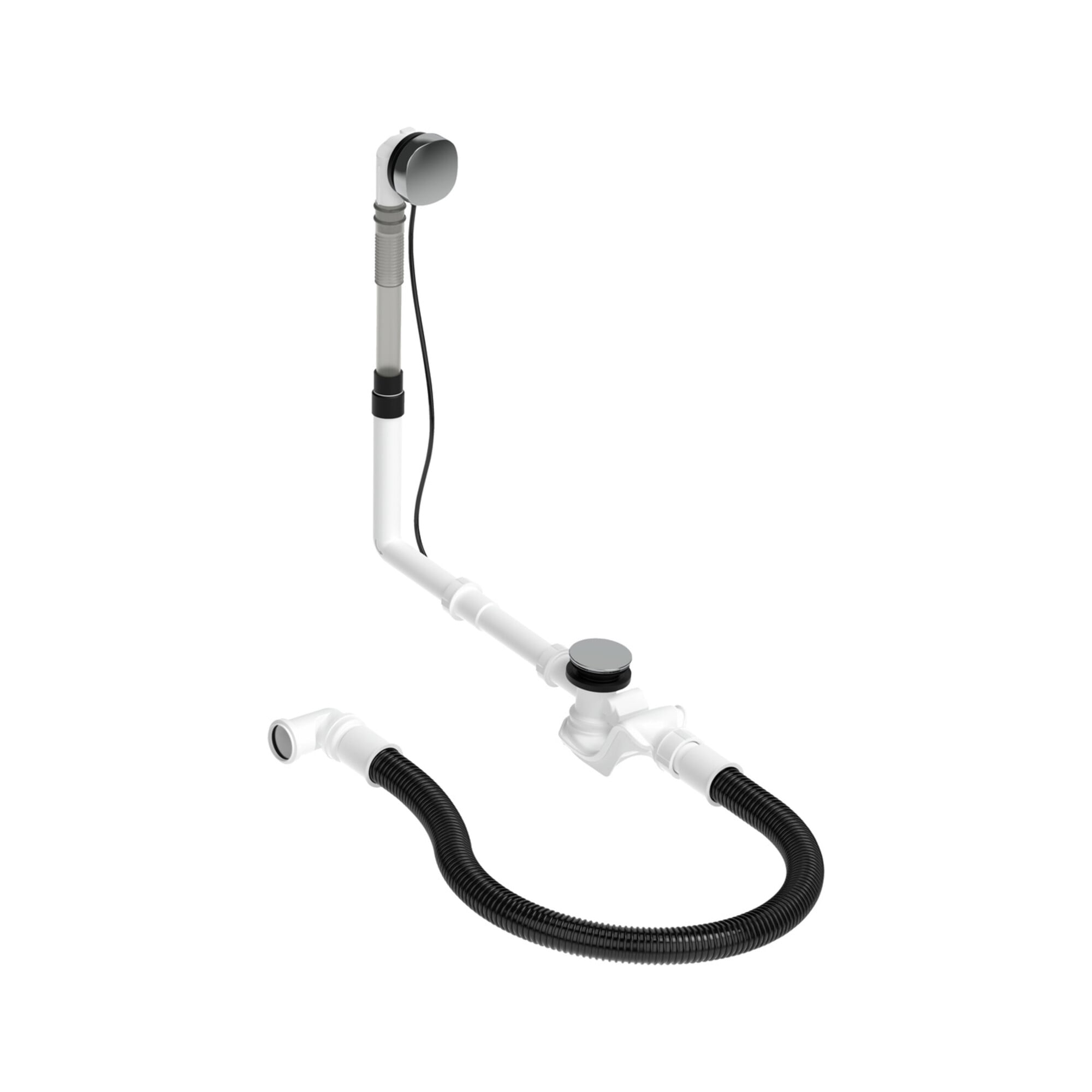 Duravit Ab-/Überlaufgarnitur Quadroval Zug 65cm, d 5,2cm, m flex Abl-Schl., chr
