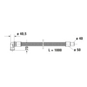 Duravit Ab-/Überlaufgarnitur Quadroval Zug 65cm, d 5,2cm, m Wanneneinlauf, chr-5