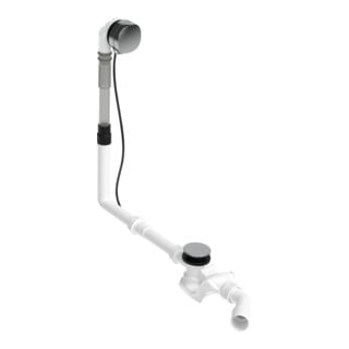 Duravit Ab-/Überlaufgarnitur Quadroval Zug 85cm, d 5,2cm, m Wanneneinlauf, chr