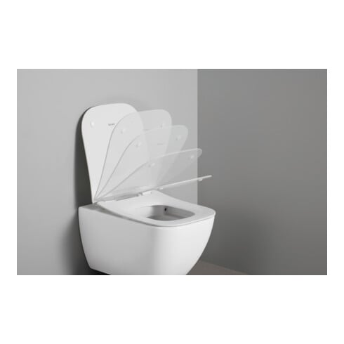 Duravit Abattant WC carré avec frein de chute, 43,4 cm, uni, blanc