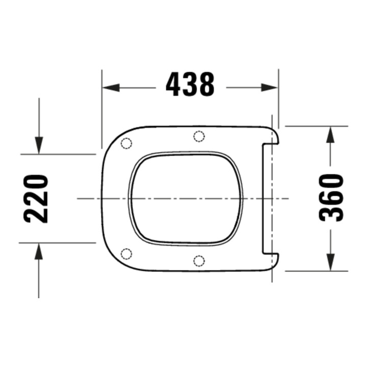 Duravit Abattant WC carré avec frein de chute, 43,4 cm, uni, blanc