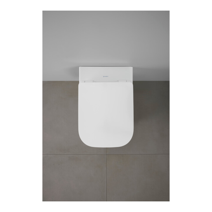 Duravit Abattant WC carré avec frein de chute, 43,4 cm, uni, blanc