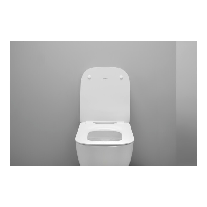 Duravit Abattant WC carré avec frein de chute, 43,4 cm, uni, blanc