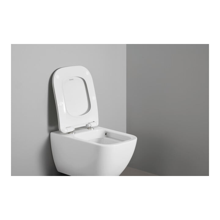 Duravit Abattant WC carré avec frein de chute, 43,4 cm, uni, blanc