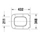 Duravit Abattant WC carré avec frein de chute, 43,8 cm, blanc, Scha. ES
