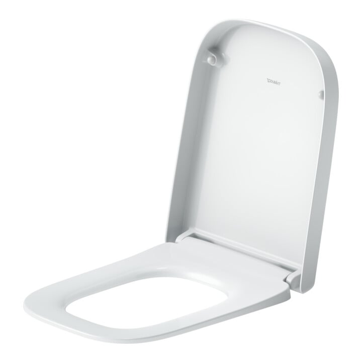 Duravit Abattant WC carré avec frein de chute, 44,8 cm, Uni, blanc
