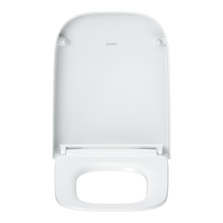 Duravit Abattant WC carré avec frein de chute, 44,8 cm, Uni, blanc