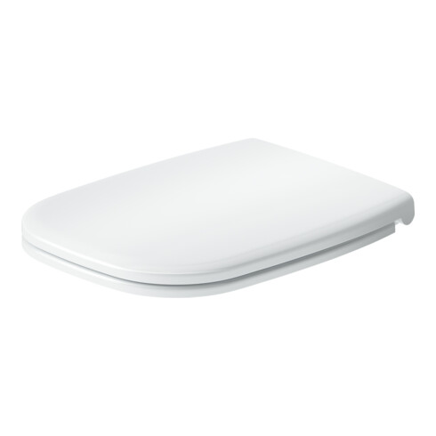 Duravit Abattant WC carré avec frein de chute, amovible, 44,3 cm, Uni, blanc