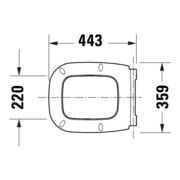 Duravit Abattant WC carré avec frein de chute, amovible, 44,3 cm, Uni, blanc-4