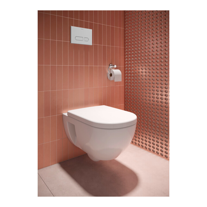 Duravit Abattant WC D-Code sans frein de chute, charnières acier inox, blanc