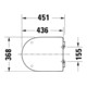 Duravit Abattant WC en D avec frein, 45,1 cm, Uni, Blanc
