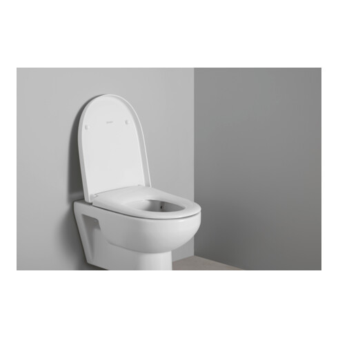 Duravit Abattant WC en D avec frein, 45,7 cm, uni, blanc