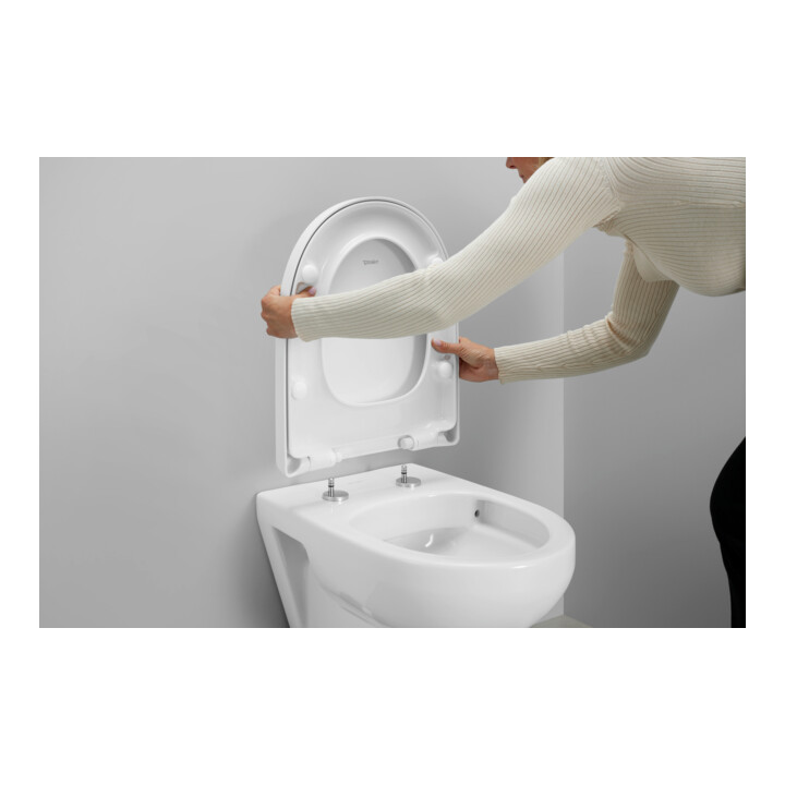 Duravit Abattant WC en D avec frein, 45,7 cm, uni, blanc