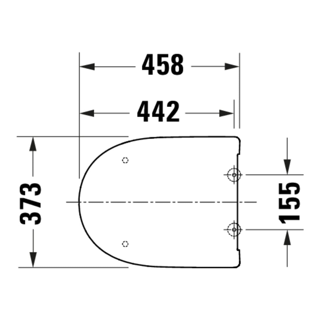 Duravit Abattant WC en D avec frein, 45,7 cm, uni, blanc