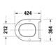 Duravit Abattant WC en D avec frein de chute, 42,1 cm, uni, blanc