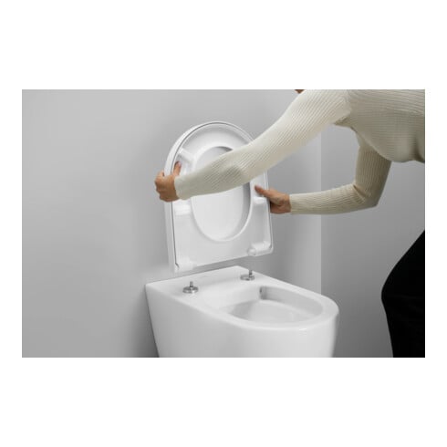 Duravit Abattant WC en D avec frein de chute, 43,2 cm, uni, blanc