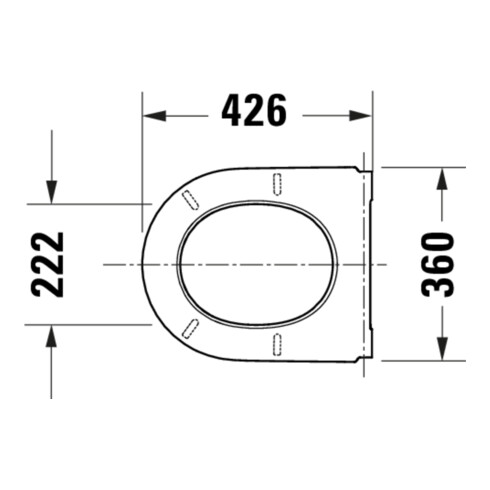 Duravit Abattant WC en D avec frein de chute, 43,2 cm, uni, blanc
