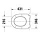 Duravit Abattant WC en D avec frein de chute, 43,8 cm, uni, blanc