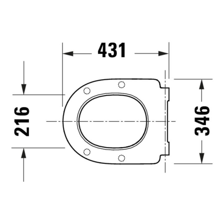 Duravit Abattant WC en D avec frein de chute, 43,8 cm, uni, blanc