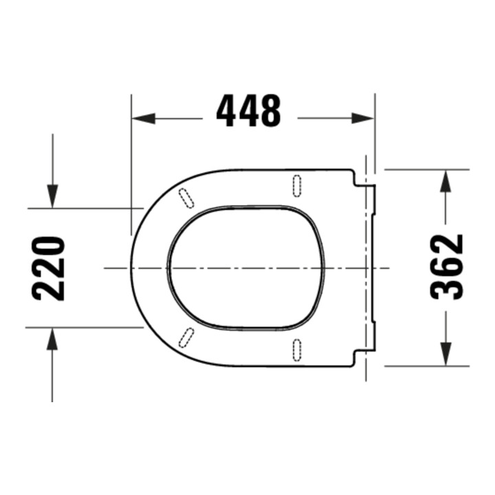 Duravit Abattant WC en D avec frein de chute, 45,5 cm, uni, blanc