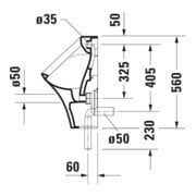 Duravit Absaug-Urinal DuraStyle 30x34cm, Zul. v hi., riml., o. Fl, weiß-4