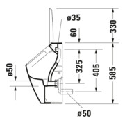 Duravit Absaug-Urinal Me by Starck 30x35cm, Zul v h, riml, f De., w sm HG-2