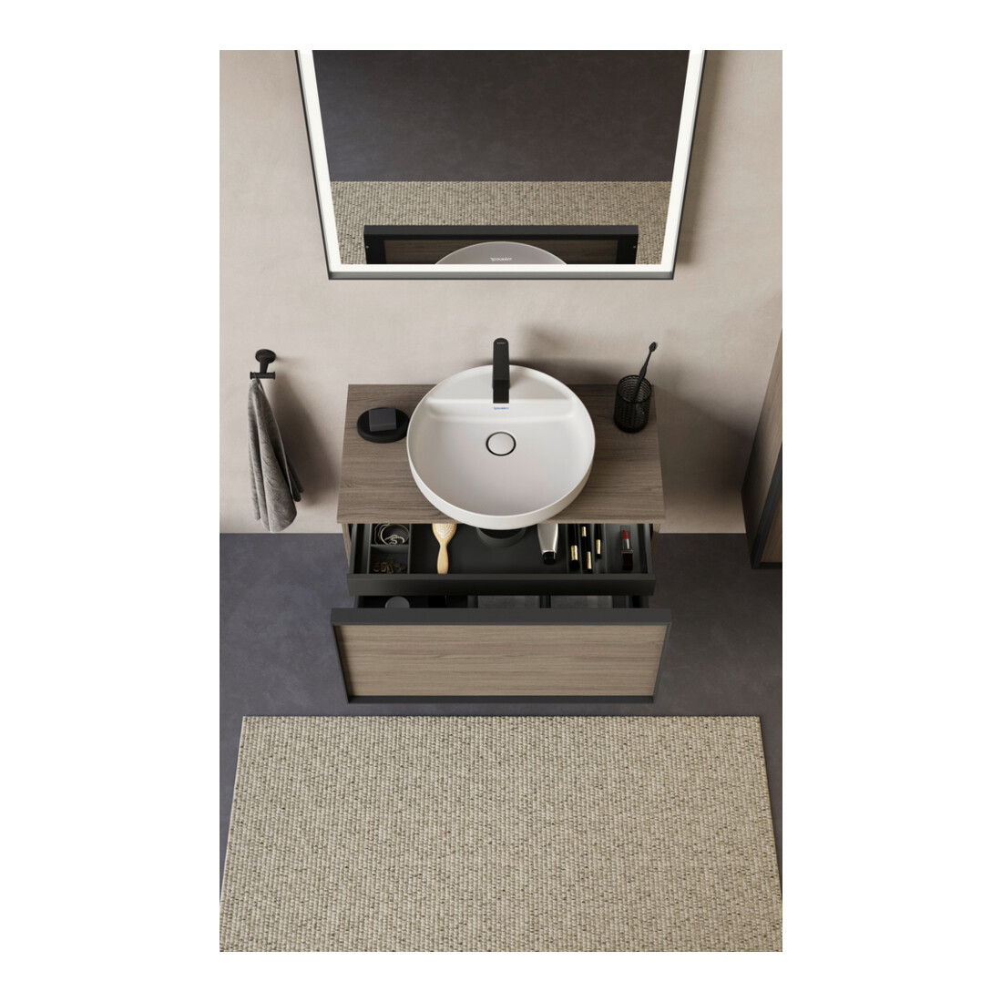 Duravit Aménagement intérieur Qatego MDF, diamant noir, 10x27,1x1,6 cm