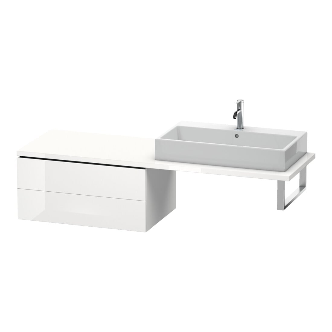 Duravit Armoire basse L-Cube 82x54,7 cm, blanc mat, sans poignée, 2 tiroirs