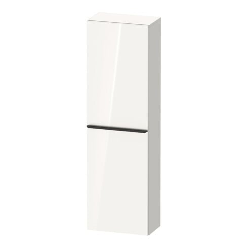 Duravit Armoire demi-haute D-Neo 40x24 cm, 1 porte, 4 étagères, à gauche, noir/blanc brillant