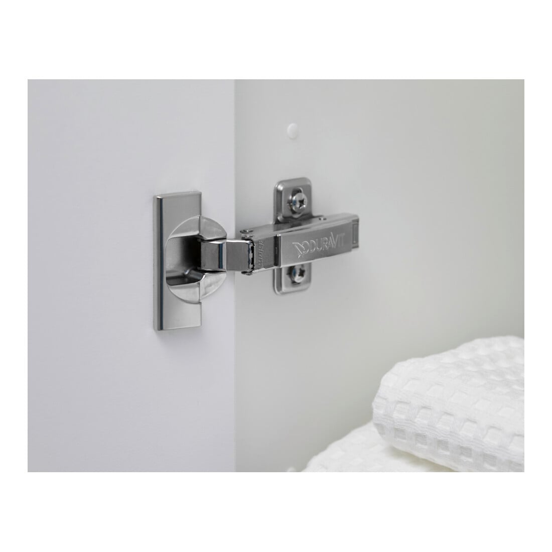 Duravit Armoire haute D-Neo 40x36 cm, 1 porte, 5 étagères, à gauche, blanc poli/œuf mat