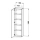 Duravit Armoire haute DuraStyle 40x24x140 cm, porte gauche, lin/basalte mat