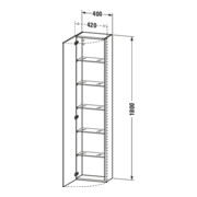 Duravit Armoire haute DuraStyle 40x24x180 cm, porte gauche, noyer naturel-4