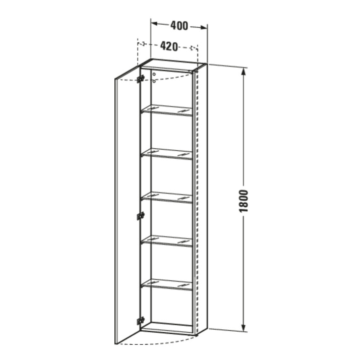 Duravit Armoire haute DuraStyle 40x24x180 cm, porte gauche, noyer naturel