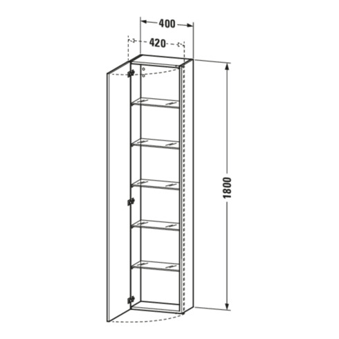 Duravit Armoire haute DuraStyle 40x24x180 cm, porte gauche, noyer naturel
