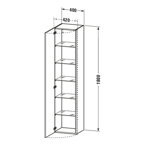 Duravit Armoire haute DuraStyle 40x36x180 cm, porte droite, noyer naturel