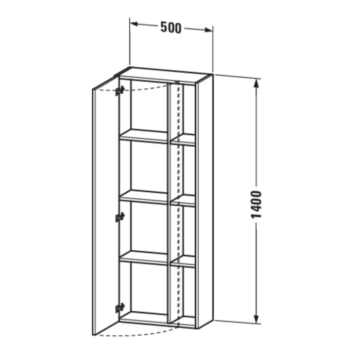 Duravit Armoire haute DuraStyle 50x24x140 cm, porte gauche, béton gris mat