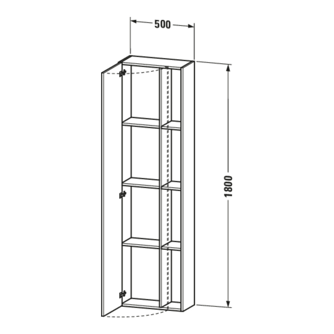 Duravit Armoire haute DuraStyle 50x24x180 cm, porte droite, lin