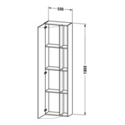 Duravit Armoire haute DuraStyle 50x24x180 cm, porte gauche, noyer naturel-4