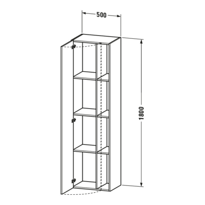 Duravit Armoire haute DuraStyle 50x36x180 cm, porte droite, blanc brillant