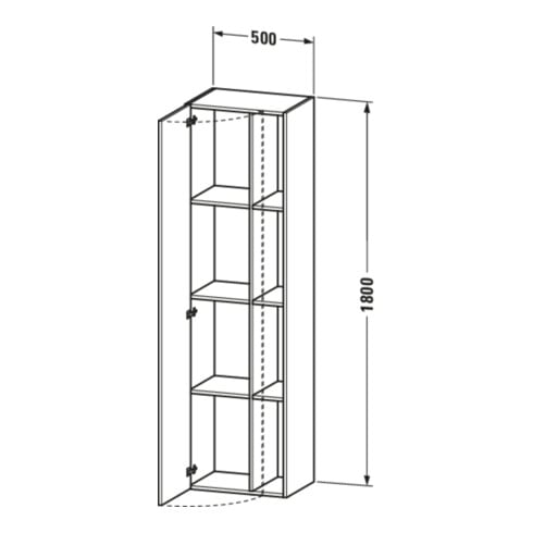 Duravit Armoire haute DuraStyle 50x36x180 cm, porte droite, noyer naturel
